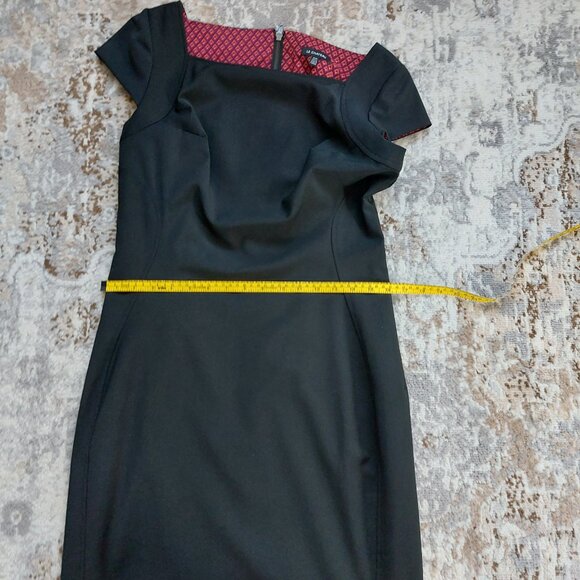Le Chateau Black Dress Square Neck Back Zipper Closure Size M - Picture 8 of 11